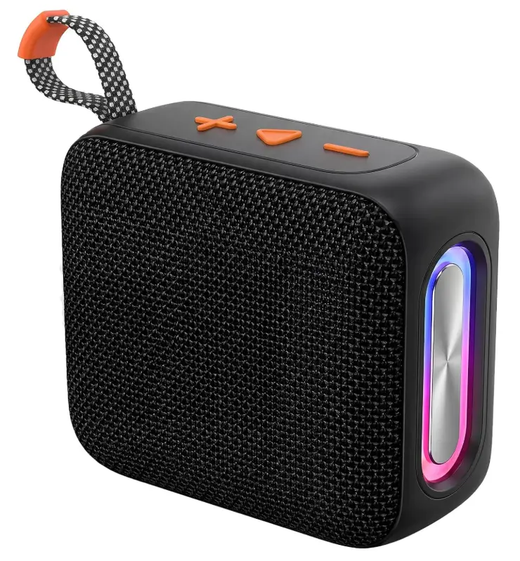T&G Mini Bluetooth Speaker, IPX5 Portable Speaker with Lanyard & Light